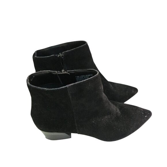 Kensie Lynden Black Suede Leather Heeled Pointed Toe Ankle Boots Size 7.5M - Picture 3 of 8